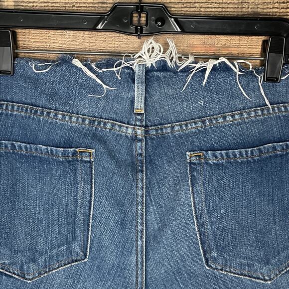 Frame Denim Le Cutoff Jean Shorts Glenbarr Blue Denim Distressed Size 28 - Picture 6 of 9